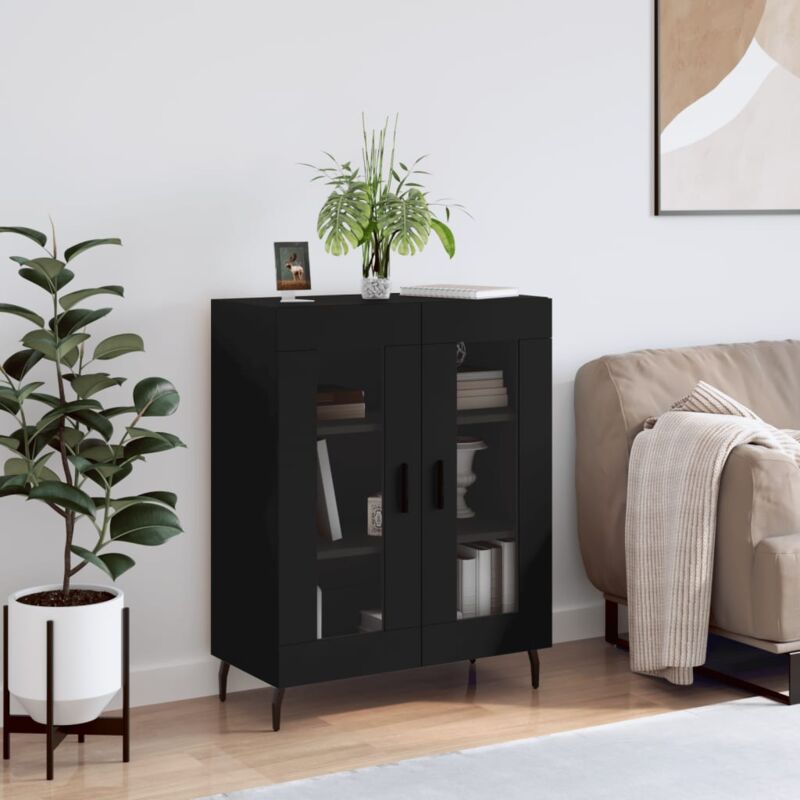 Vidaxl - Buffet noir 69,5x34x90 cm bois d'ingénierie
