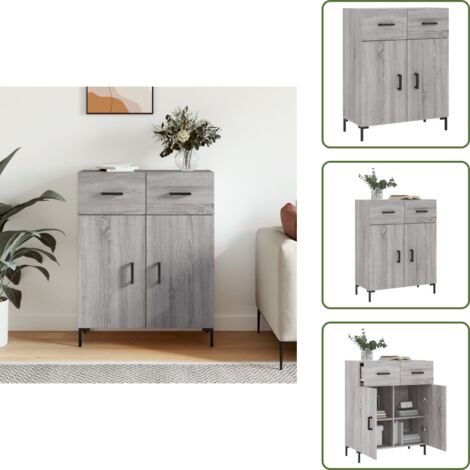 Buffet sonoma gris 69,5x34x90 cm bois d'ingénierie - Buffet Moderne - Armoire Rangement - Mobilier Salon - Commode Design - Meuble Entrée