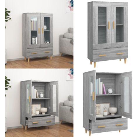 Buffet Sonoma gris 70x31x115 cm Bois d'ingénierie - Buffet - Meuble De Rangement - Commode - Armoire - Salon - Home & Living