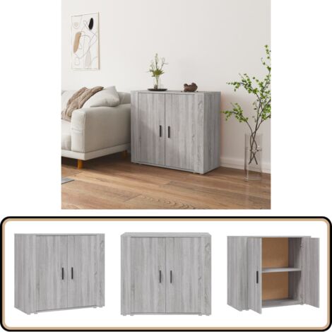 Buffet Sonoma gris 80x33x70 cm Bois d'ingénierie - Buffet - Commode - Rangement - Meuble De Salon - Meuble Entrée