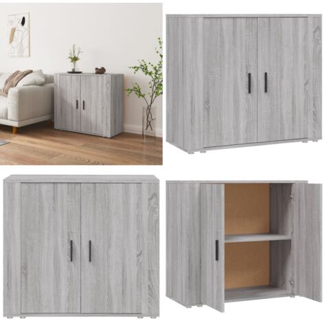 Buffet Sonoma gris 80x33x70 cm Bois d'ingénierie - Buffet - Commode - Rangement - Meuble De Salon - Meuble Entrée - Home & Living