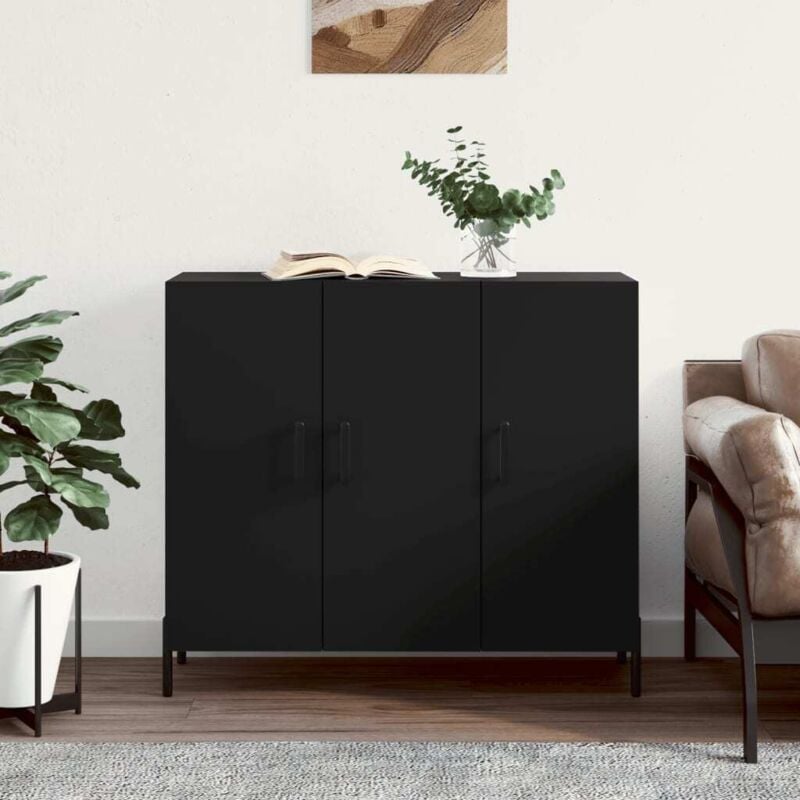 Vidaxl - Buffet noir 90x34x80 cm bois d'ingénierie