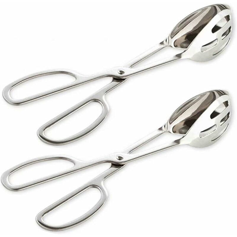 Image of Buffet Tongs, Stainless Steel Buffet Party Catering Serving Tongs Thickening Serving Tongs Salad Tongs Cake Tongs Bread Tongs Kitchen Tongs