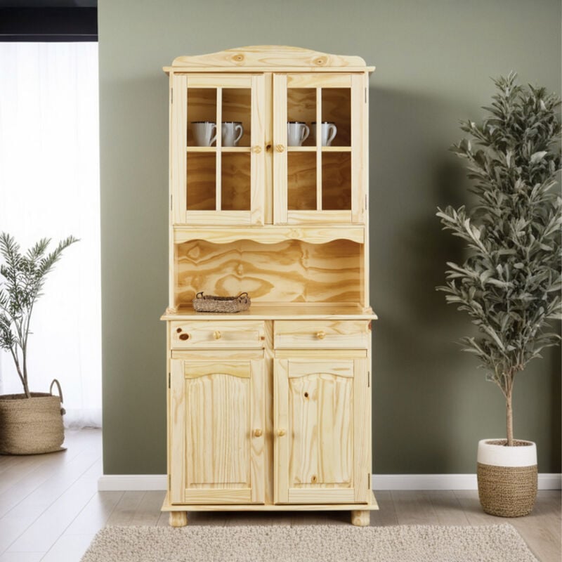 M&s - Buffet vaisselier 4 portes et 2 tiroirs en pin massif - chamonix