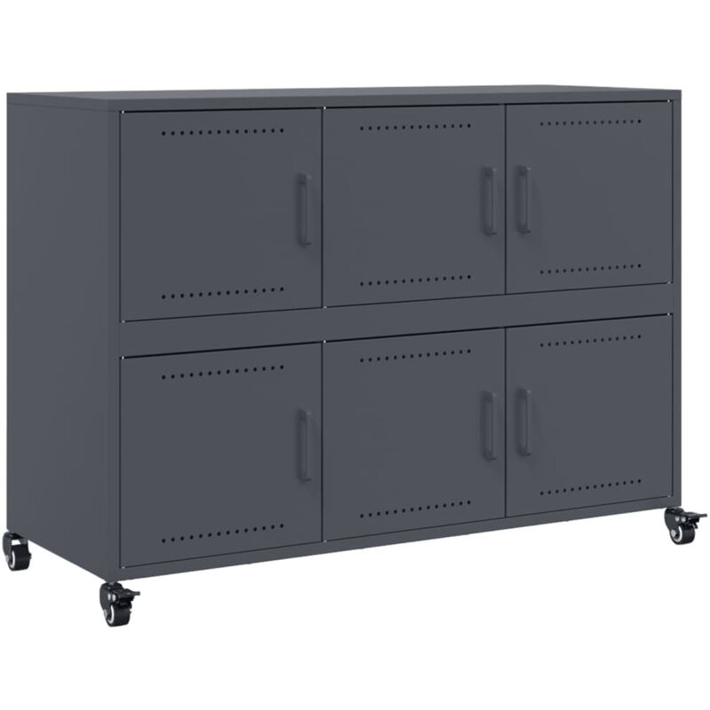 Vidaxl - Buffet anthracite 100,5x39x72 cm acier