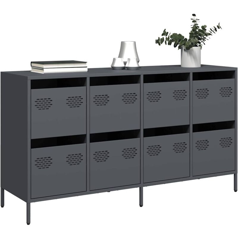 Vidaxl - Buffet anthracite 135x39x73,5 cm acier laminé à froid