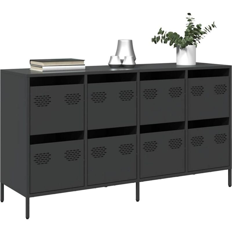Vidaxl - Buffet noir 135x39x73,5 cm acier laminé à froid