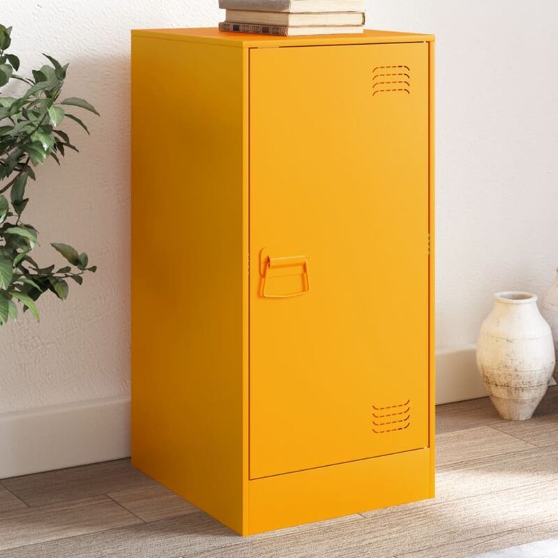 Vidaxl - Buffet jaune moutarde 34,5x39x73 cm acier