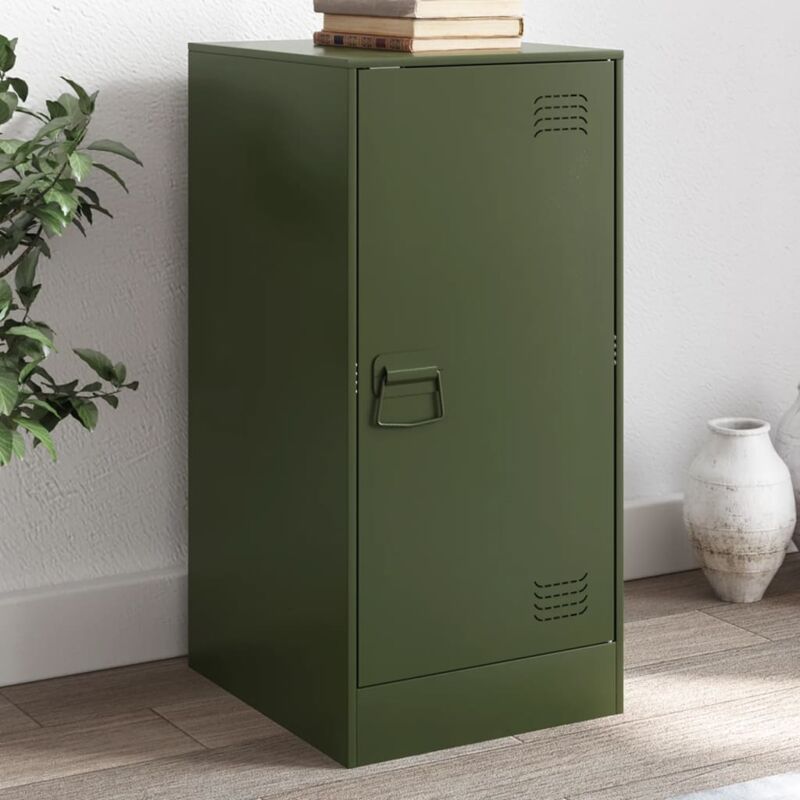 Vidaxl - Buffet vert olive 34,5x39x73 cm acier