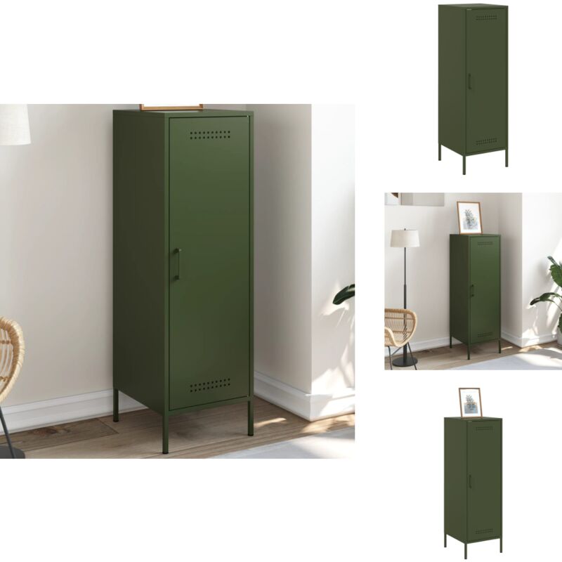 Vidaxl - Buffet vert olive 36x39x113 cm acier - Buffet Design Industriel - Meuble Rangement Vertical - Armoire Ouverte - Étagères Métalliques