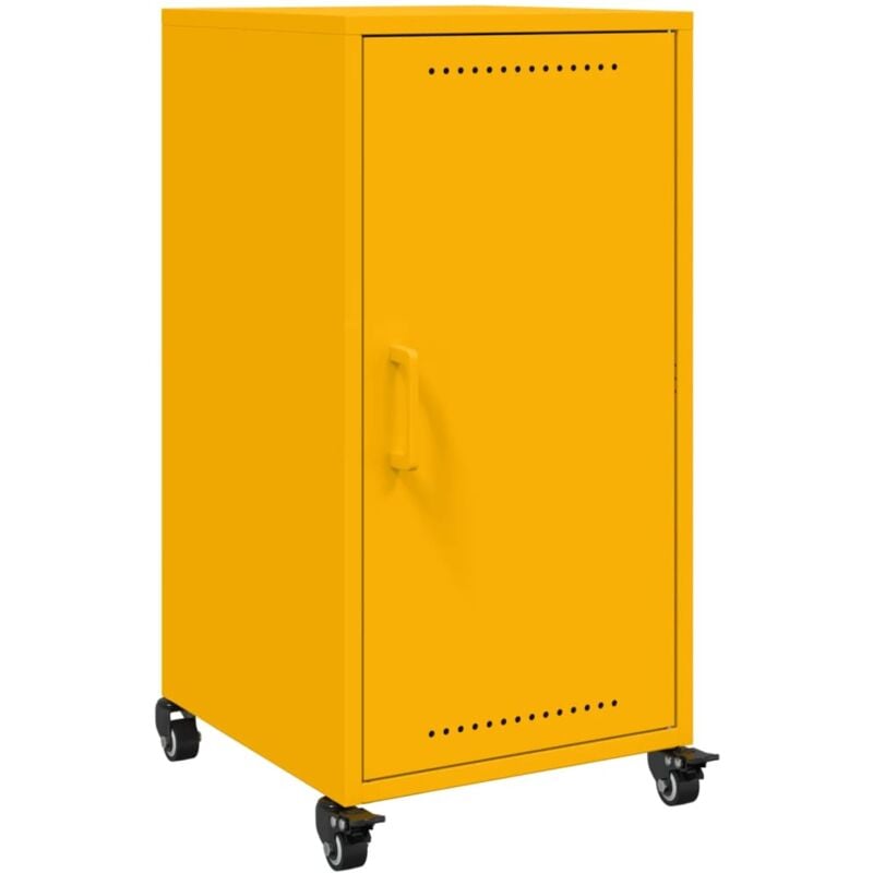 Vidaxl - Buffet jaune moutarde 36x39x72 cm acier