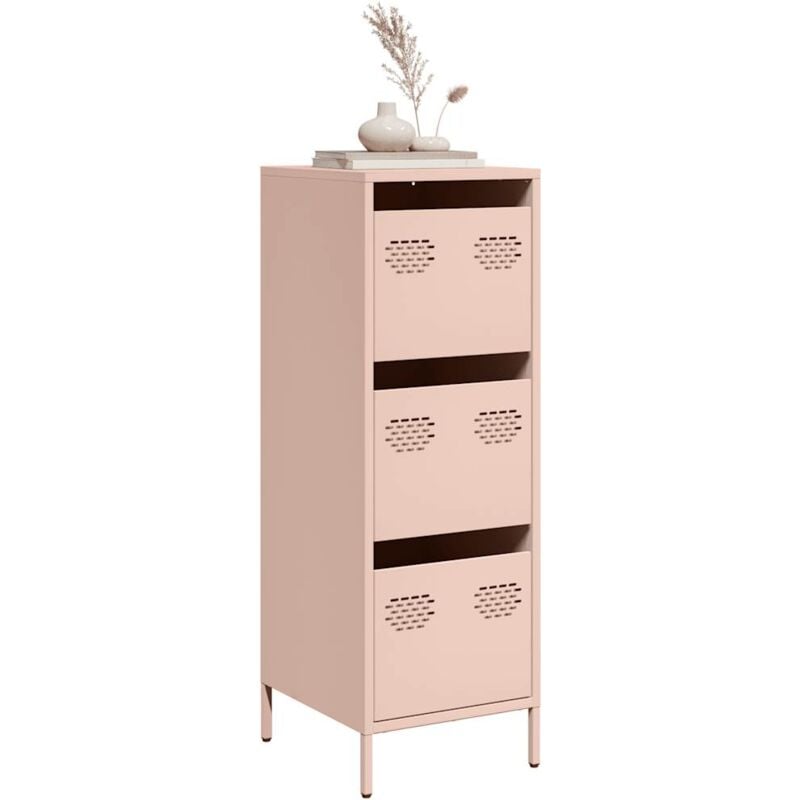 Vidaxl - Buffet haut rose 39x35x103,5 cm acier
