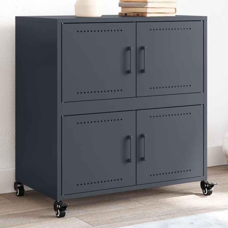 Vidaxl - Buffet anthracite 68x39x72 cm acier