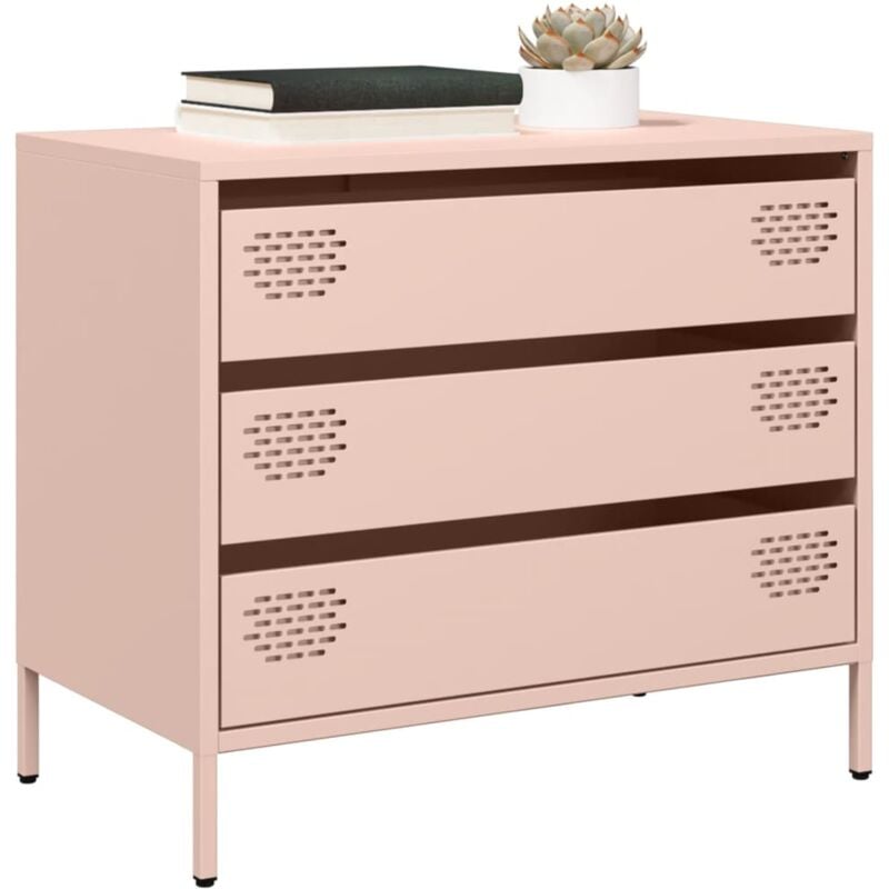 Vidaxl - Buffet rose 68x39x58,5 cm acier laminé à froid
