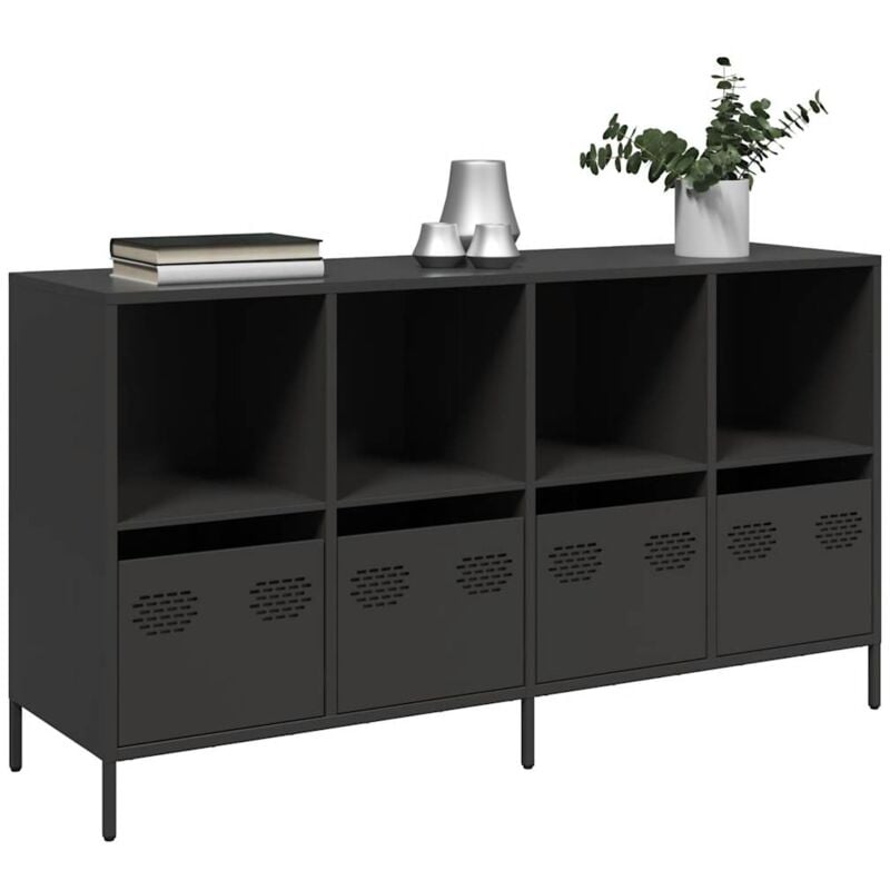 Vidaxl - Buffet noir 135x39x73,5 cm acier laminé à froid
