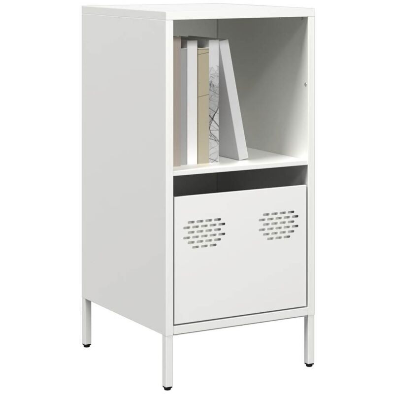 vidaXL Buffet blanc 35x39x73,5 cm acier laminé à froid