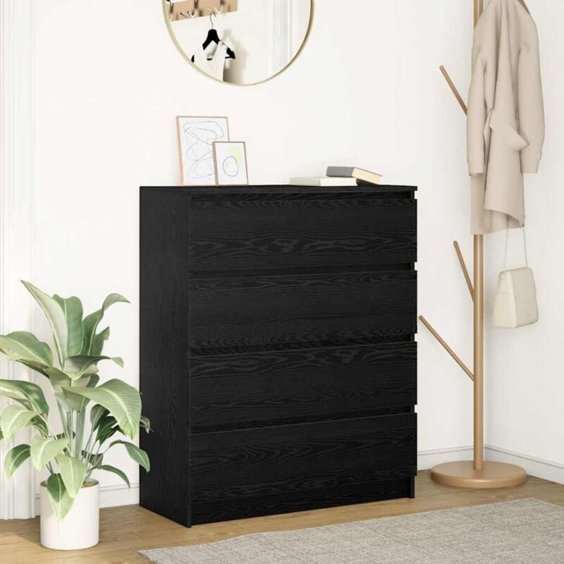Vidaxl - Buffet chêne noir 80x35x99 cm bois d'ingénierie