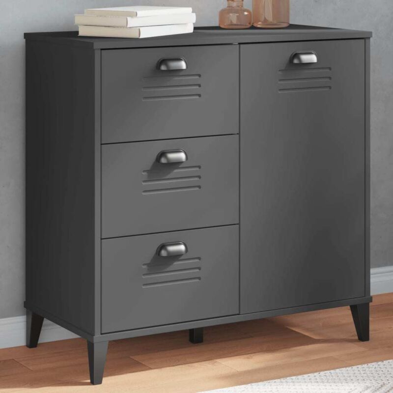 Buffet VIKEN gris anthracite 80x40x80 cm bois d ingénierie