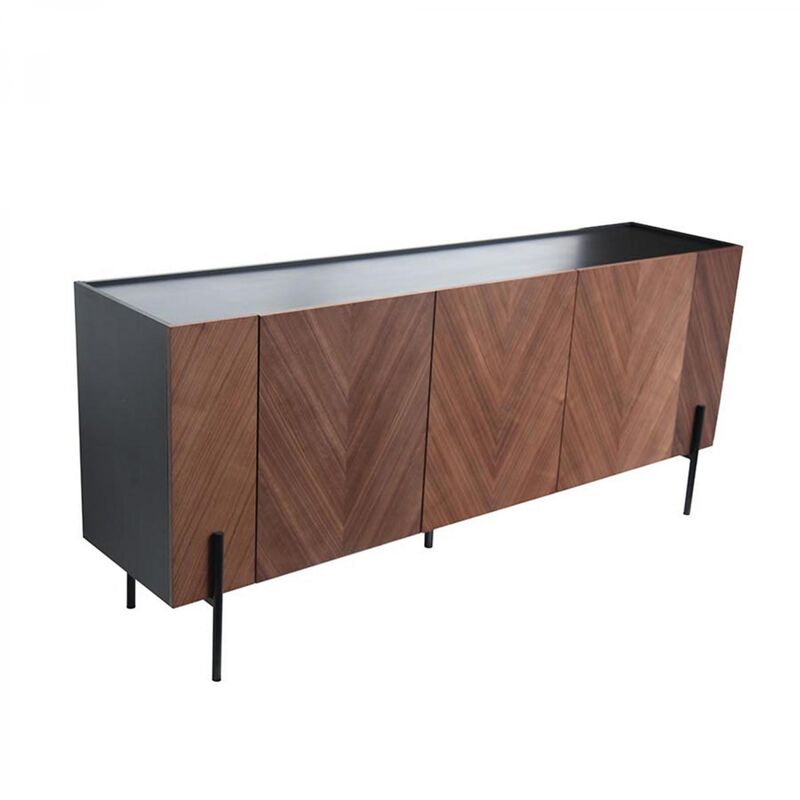 Concept-usine - Buffet vintage bois motif chevron 3 portes - 180cm - sequoia