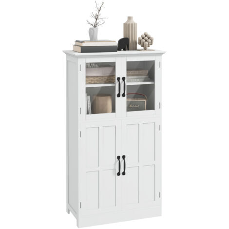 Buffet vitrine 4 portes FRANCOISE blanc