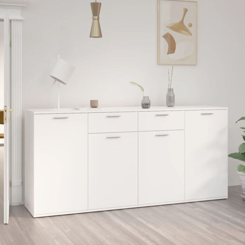 Buffet, Enfilade, Armoire de cuisine blanc 160x36x75 cm aggloméré pwfn82537 design in