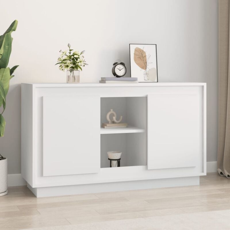 Buffet，Meuble de Rangement，Bahut pour Salon, Salle à Manger, Cuisine blanc 102x35x60 cm bois d'ingénierie CFW415442