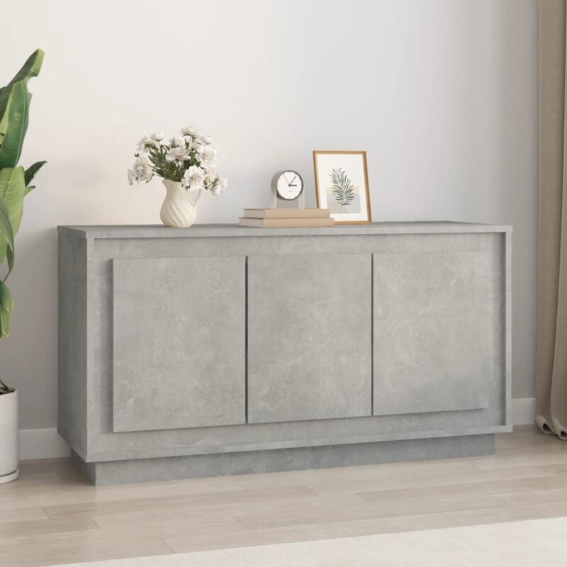 Buffet,Bahut, Meuble de Rangement gris béton 102x35x55 cm bois d'ingénierie CFW877260