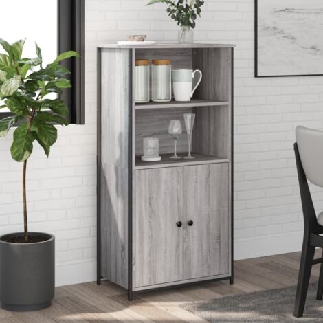 Buffet，Bahut， Meuble de Rangement haut sonoma gris 62x36x121,5 cm bois d'ingénierie CFW254723