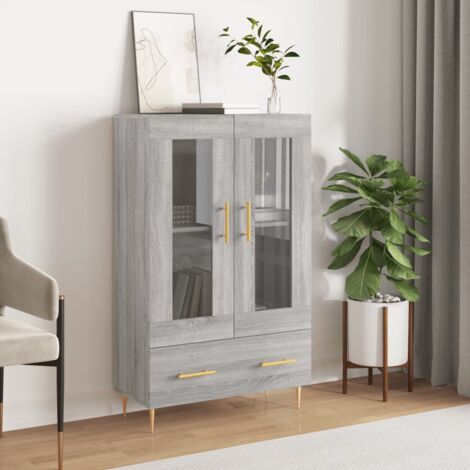 Buffet,Bahut, Meuble de Rangement haut sonoma gris 69,5x31x115 cm bois d'ingénierie CFW519624