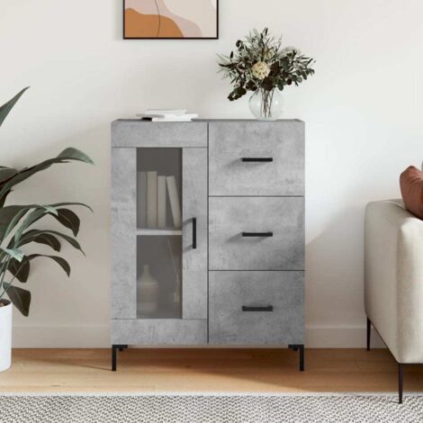 Buffet,Bahut, Meuble de Rangement pour Salon, Salle à Manger, Cuisine gris béton 69,5x34x90 cm bois d'ingénierie CNEI826245