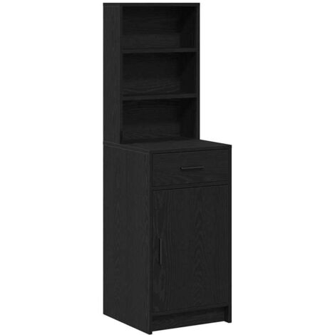 Buffet,Bahut,Haut Armoire Chêne noir 40 x 40,5 x 135 cm Bois d'ingénierie CFW32682