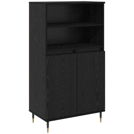 Buffet，Bahut，Haut Armoire Noir 60 x 36 x 110 cm Bois d'ingénierie CFW83402