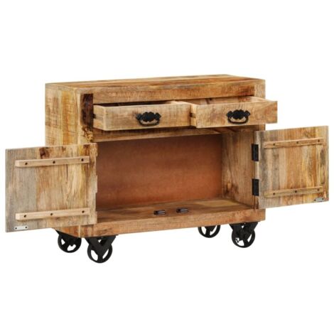 Buffet，Bahut，Meuble de Rangement 80x30x65 cm bois de manguier brut massif CFW63241