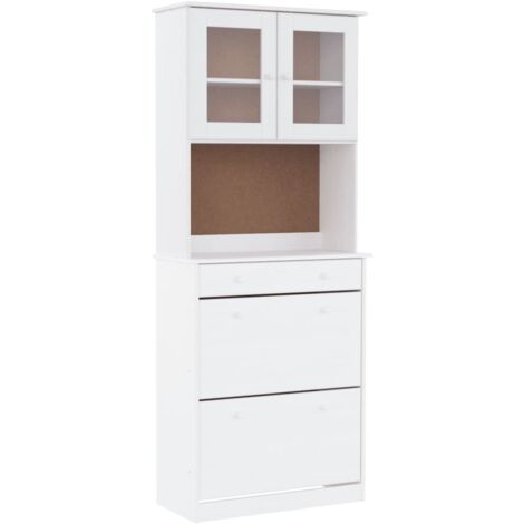 Buffet，Bahut，Meuble de Rangement ALTA blanc 77x35x188 cm bois massif de pin CFW21460