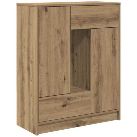 Buffet，Bahut，Meuble de Rangement avec tiroirs et portes chêne artisanal 73x31x90 cm CFW99998