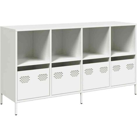 Buffet,Bahut,Meuble de Rangement blanc 135x39x73,5 cm acier laminé à froid CFW60591
