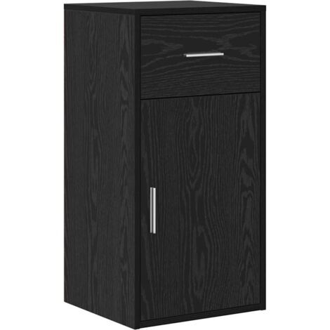 Buffet，Bahut，Meuble de Rangement Chêne noir 38 x 34,5 x 75 cm Bois d'ingénierie CFW26772