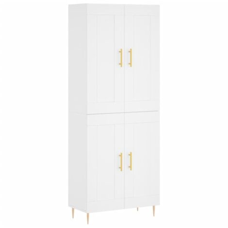 Buffet,Bahut,Meuble de Rangement haut Blanc 69,5x34x180 cm Bois d'ingénierie CFW12650
