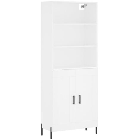 Buffet,Bahut,Meuble de Rangement haut Blanc 69,5x34x180 cm Bois d'ingénierie CFW13730