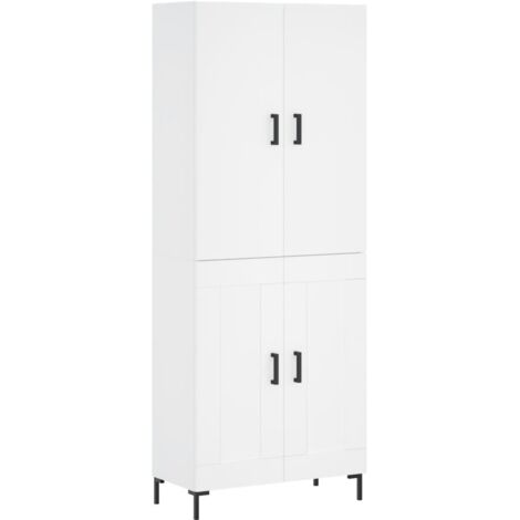 Buffet，Bahut，Meuble de Rangement haut Blanc 69,5x34x180 cm Bois d'ingénierie CFW97158