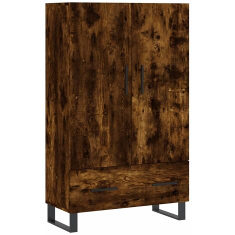 Buffet,Bahut,Meuble de Rangement haut chêne fumé 69,5x31x115 cm bois d'ingénierie CFW68168