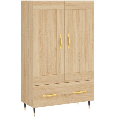 Buffet，Bahut，Meuble de Rangement haut chêne sonoma 69,5x31x115 cm bois d'ingénierie CFW68341