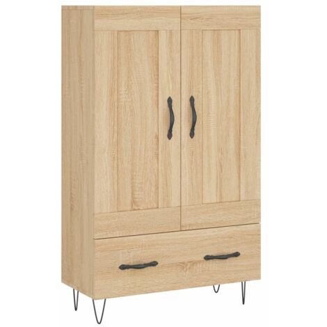Buffet，Bahut，Meuble de Rangement haut chêne sonoma 69,5x31x115 cm bois d'ingénierie CFW88047