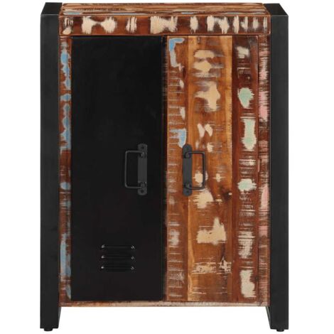 Buffet,Bahut,Meuble de Rangement multicolore 55x35x70 cm bois massif récupération CFW55208
