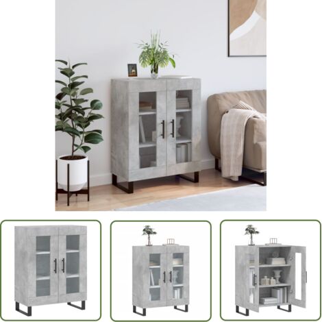 Buffet,Bahut,Meuble de Rangement pour Salon, Salle à Manger, Cuisine gris béton 69,5x34x90 cm bois d'ingénierie DGBDF662303