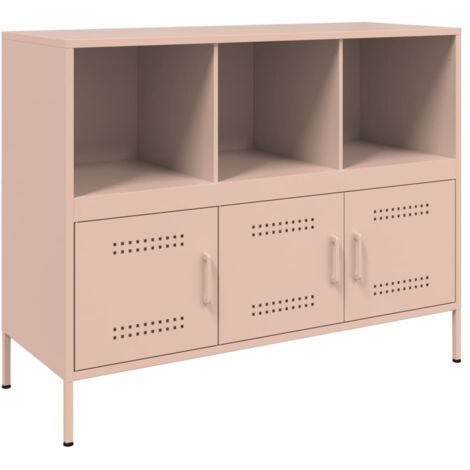 Buffet，Bahut，Meuble de Rangement rose 100,5x39x79 cm acier CFW81290