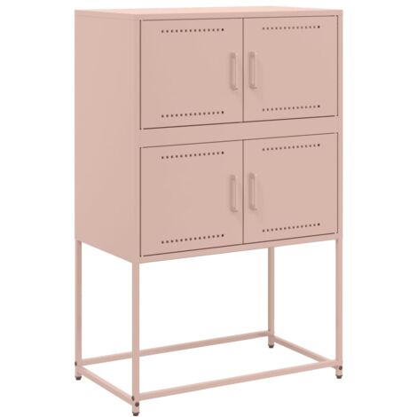 Buffet，Bahut，Meuble de Rangement rose 68,5x38,5x107 cm acier CFW10986