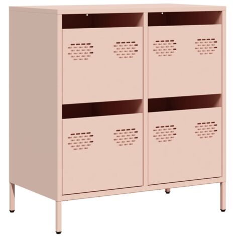 Buffet，Bahut，Meuble de Rangement rose 68x39x73,5 cm acier laminé à froid CFW47251