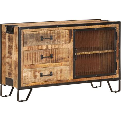 Buffet,Buffet d'appoint,Meuble de Rangement 100x31x60 cm Bois de manguier massif brut -TZ54229