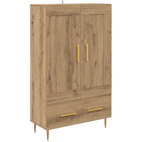 Buffet，Haut Armoire avec tiroir Chêne artisanal 69,5 x 31 x 115 cm CFW209568